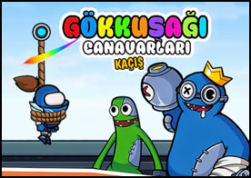Gökkuşağı canavarlarının eline düşmüş amogusu kurtarma görevi seni bekliyor