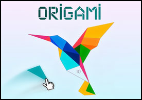 Karmaşık origami hayvanları yapmak için renkli parçaları bir araya getirerek kreatif bir yolculuğa çık