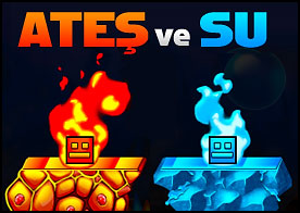 Ateş çocuk ve su kız bu sefer sevilen oyun geometry dash karakterleri olarak karşımızda