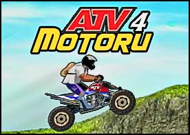Tehlikeli uçurumlarla dolu dağ yolunda dikkatle ATV yi sür