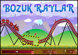 Verilen parçaları sürükleyerek lunapark hız treninin eksik ray parçalarını tamamlayın