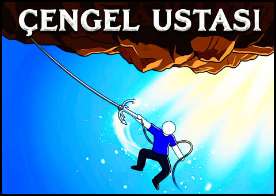 Kafasını gözünü dağıtmadan mağaranın tavanına çengel fırlata fırlata ilerle. ENTER tuşuna basarak oyunu başlat. Sağ-sol ok tuşuyla ustayı hareket ettir. BOŞLUK tuşuna basarak çengeli fırlat veya bırak. Dikkat çok fazla sallayıp ustayı parçalama.