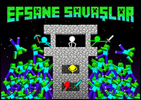 Minecraft benzeri bir alemde çöp adam olarak ölümsüzler ordusuna karşı savaş