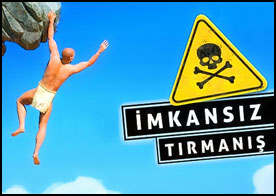 Zorluklar ve beklenmedik sürprizlerle dolu devasa tehlikeli bir dağa tırmanmak için dağcı ellerinizi kullanın