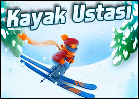 Engellerle dolu kayak parkurundan aşağı ustalıkla kayarak in