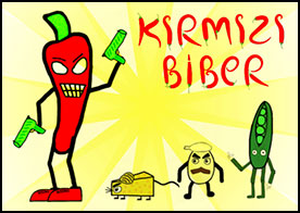 Kırmızı bibere öfkeli sebzelerin ve kızgın yiyeceklerin saldırısına karşı yardımcı ol - 34