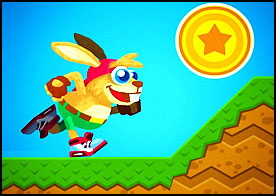 Tavşan bunny düşmanlarından ve tehlikelerden zıplayarak kurtulmaya çalışıyor
