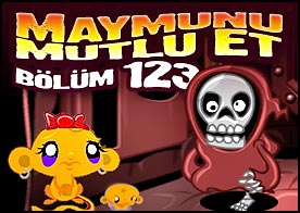 Bu sefer tuhaf odalara gidip bilmeceleri çözerek minik maymunumuzu mutlu ediyoruz