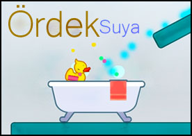 Minik ördeği suyla iterek aşağıdaki banyo teknesine ulaşmasını sağla