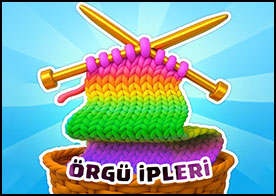 Rengarenk örgü iplik makaralarını uygun kovaya yerleştirmeniz gereken eğlenceli ve rahatlatıcı bir bulmaca oyunu sizi bekliyor