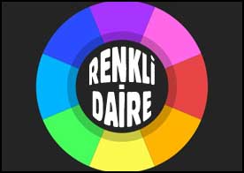 Renkli daireyi döndürerek yukarıdan ve aşağıdan gelen aynı renk topu yakala