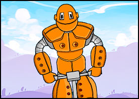 Robot Pogo zıplaya zıplaya yolda düşmeden ilerlemeye çalışıyor ona yardımcı ol