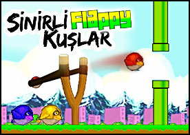 Sinirli kuşlarımızla namı diğer Angry Birds'lerle bu sefer flappy bird ortamında oynuyoruz
