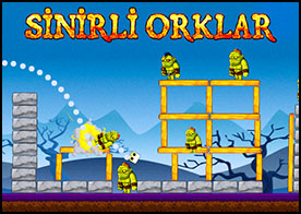 Bir angry birds klonu olan fizik tabanlı bu oyunda dev yayımızla kurukafa yollayarak sinirli orkları telef ediyoruz - 31