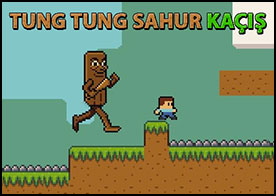 Minecraft karakteri Steve olarak peşindeki Tung Tung Sahur olarak bilinen tuhaf ve acayip anomaliden kaçın - 1074